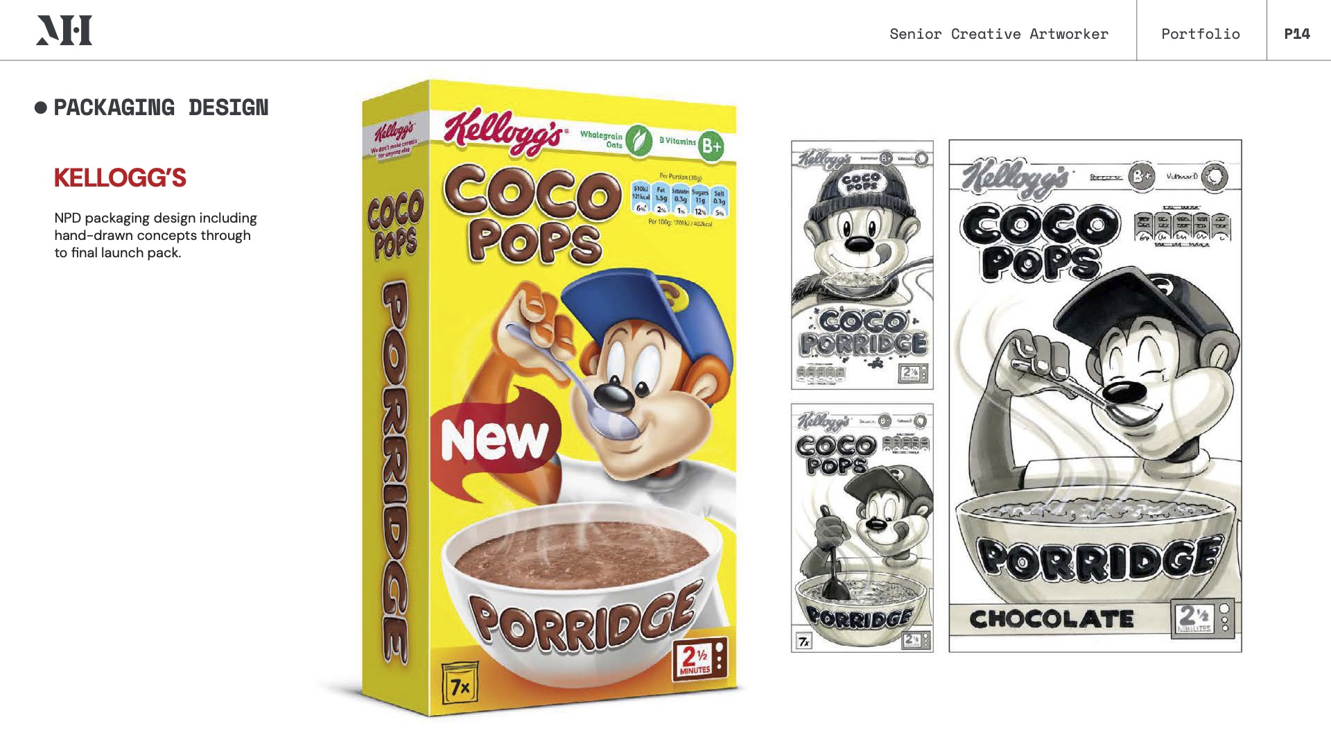 Kellogg's NPD — hand-drawn to final
