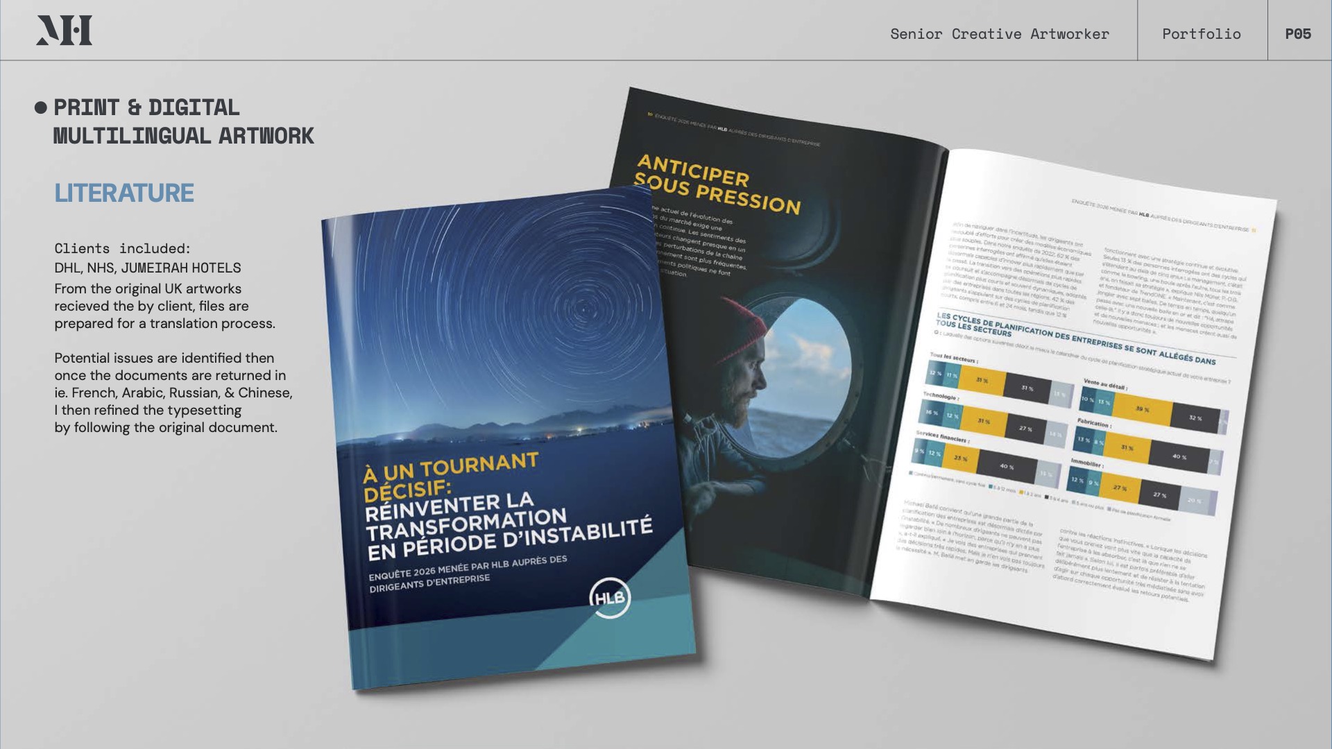 Multilingual literature — DHL · NHS · Jumeirah
