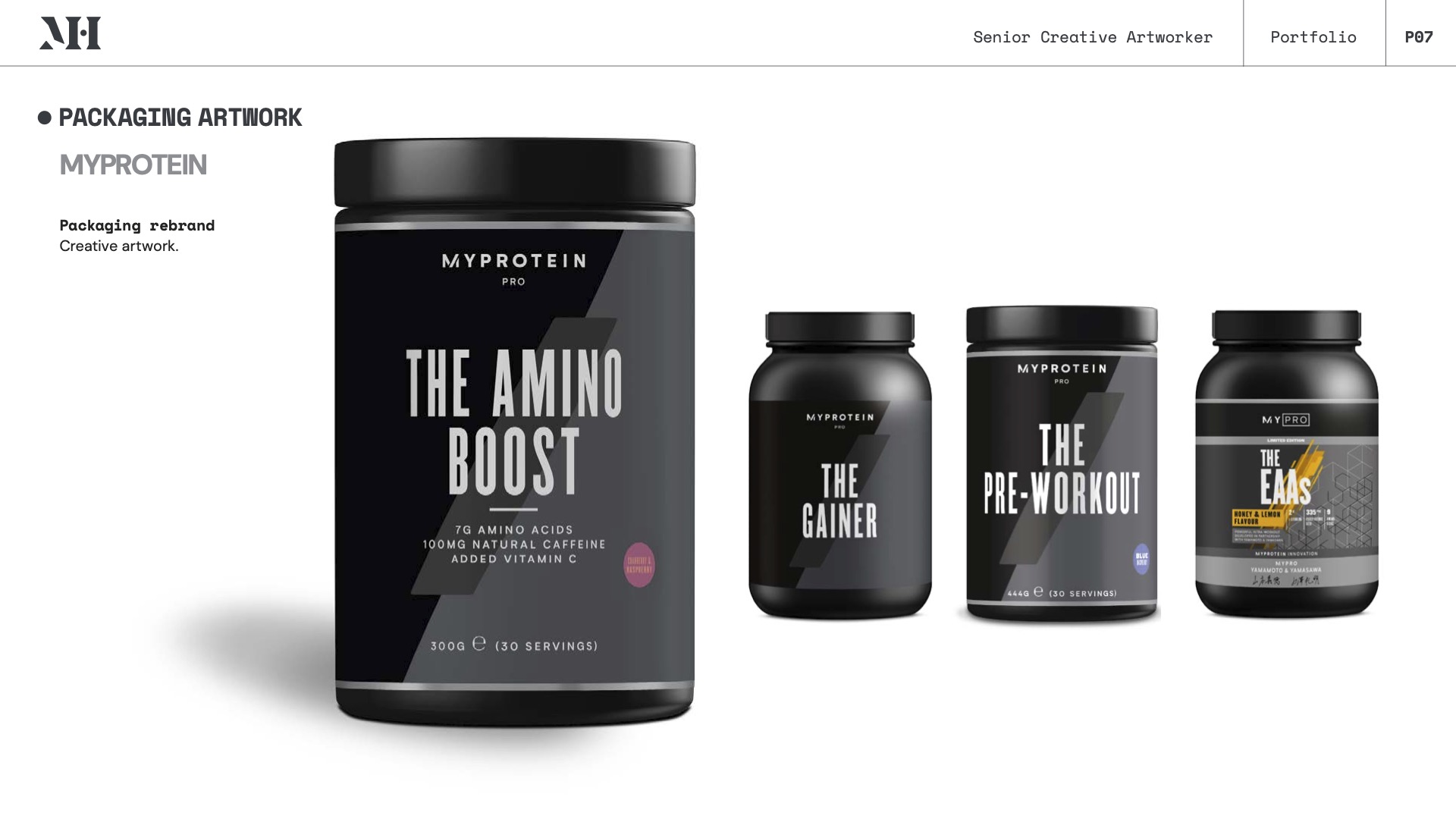 Myprotein packaging rebrand — creative artwork